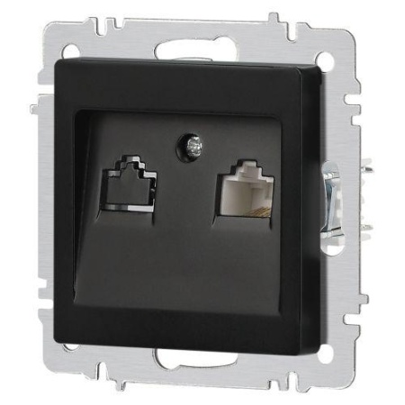 Розетка компьютерная 1-м СП Accent 6-303-05 RJ45 IP20 антрацит Intro Б0063634