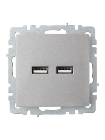 Розетка BRITE USB A+A 3.1А РЮ10-1-БрС механизм сталь IEK BR-U21-D31-K46