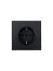 Розетка 1-мест. с защитн.шторк. ПБТ СП ZIMA IP20 10А безвинт. зажим черн. бархат LEZARD 704-4288-124BQC