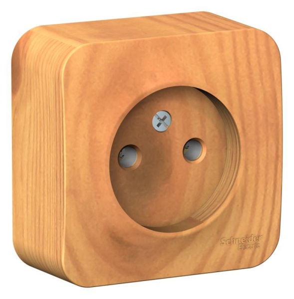 Розетка 1-м ОП Blanca 16А IP20 250В без заземл. без защ. шторок с изолир. пластиной ясень SE BLNRA000115