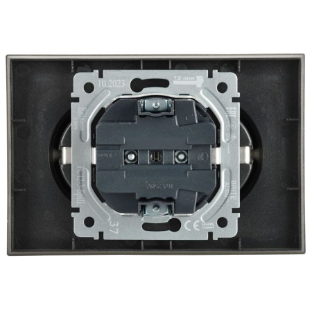 Розетка 2-м СП BRITE РС12-3-БрШ 16А в сборе с заземл. без защ. шторок шампань IEK BR-R21-16-K37-F