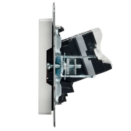 Розетка компьютерная двойн. СП RJ45 кат.5E BRITE РК10-2-БрБ механизм бел. IEK BR-K20-1-K01