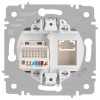 Розетка компьютерная 1-м СП Accent 6-303-09 RJ45 IP20 титан Intro Б0063642