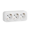Розетка 3-м ОП Quteo 16А IP20 250В 3х2P+E с заземл. защ. шторки бел. IEK 782238
