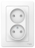 Розетка 2-м СП Blanca 16А IP20 250В без заземл. защ. шторки бел. SE BLNRS000121