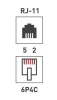 Розетка телефонная 2-м ОП RJ14 (6P4C) кат.3 бел. Rexant 03-0002