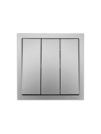 Выключатель 3-кл. СП ZIMA IP20 10А безвинт. зажим сер. матов. LEZARD 704-7488-109QC