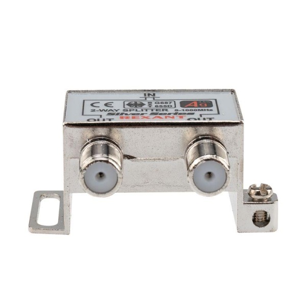 Делитель ТВ "краб" х2+3шт F "BOX" 5-1000 МГц "Silver" Rexant 05-6101