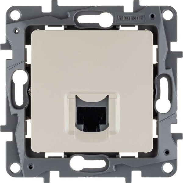 Розетка компьютерная 1-м СП Etika RJ45 кат.5E UTP механизм сл. кость IEK 672341