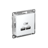 Розетка USB AtlasDesign тип A+A 5В 1х2.1А 2х1.05А механизм бел. SE ATN000133
