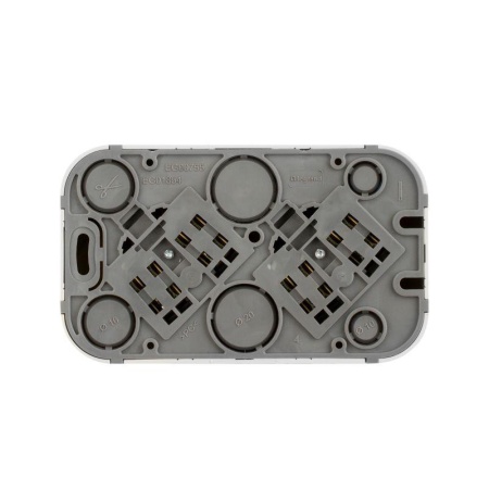 Розетка 2-м ОП Quteo 16А IP20 250В 2х2P без заземл. без защ. шторок бел. IEK 782231