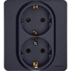 Розетка Inspiria 16А 250В 2х2P+E немецк. стандарт антрацит IEK 673753