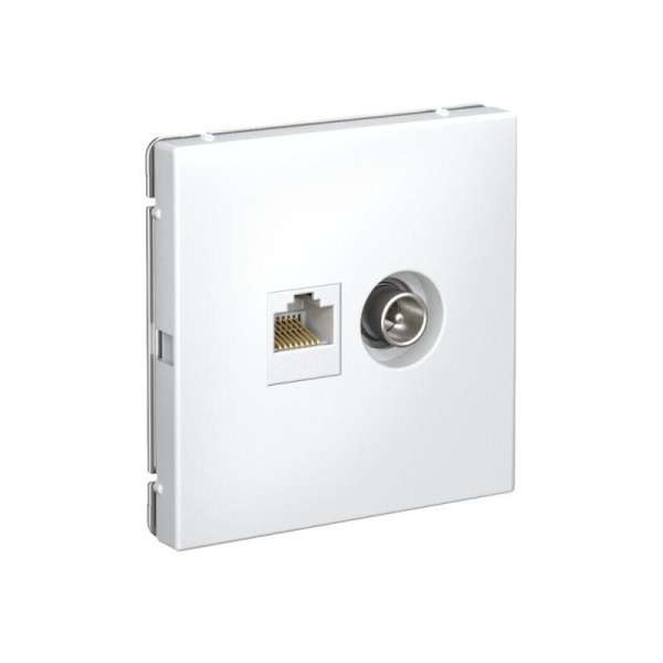 Розетка компьютерная + телевизионная 2-м СП ArtGallery RJ45 кат.5E + TV механизм лотос SE GAL001389