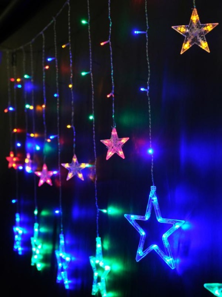 Гирлянда "Занавес" DCLLD-138M-C 138 мультиколор светодиодов 2х1/0.6м 12 нитей SHLights 4690601047175