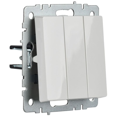 Выключатель 3-кл. СП BRITE ВС10-3-0-БрБ 10А механизм бел. IEK BR-V30-0-10-K01