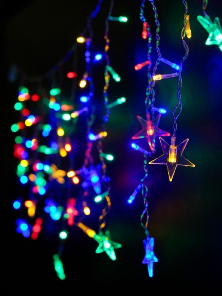 Гирлянда "Бахрома" DICLD-100M-C 100 мультиколорт светодиодов 1.7х0.5м с насадками SHLights 4690601047199