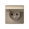 Розетка ArtGallery 16А IP20 с заземл. защ. шторки с крышкой механизм шампань SE GAL000546