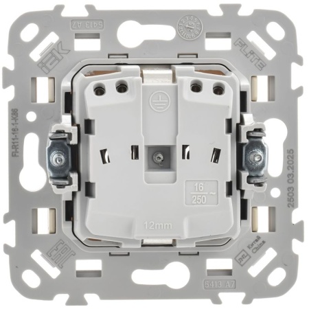 Розетка СП FLITE РС11-1-ФлСл 16А с заземл. без защ. шторок безвинтовое крепление механизм сливочный IEK FI-R11-16-1-K86