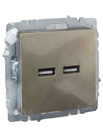 Розетка BRITE USB A+A 3.1А РЮ10-1-БрШ механизм шампань IEK BR-U21-D31-K37