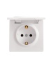 Розетка 1-м ОП LETO с заземл. с крышкой LETO ПБТ бел. LEZARD 752-0200-123B