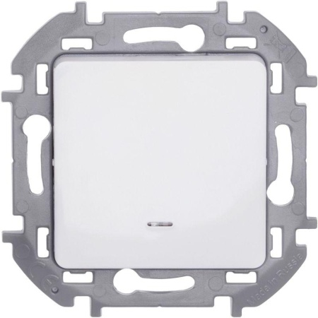 Выключатель 1-кл. Inspiria 10А IP20 250В 10AX с подсветкой/индикацией механизм бел. IEK 673610