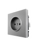 Розетка 1 мест. б/з ПБТ СП ZIMA IP20 16А безвинт. зажим сер. матов. LEZARD 704-7488-121BQC
