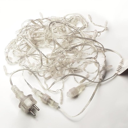 Гирлянда "Бахрома" OIC100LSE-B-T-I4-F 100LED син./бел. 2х0.5м 20 нитей 24/56/32/48см соединяемая до 20шт уличная мерцающая SHLights 4690601034991