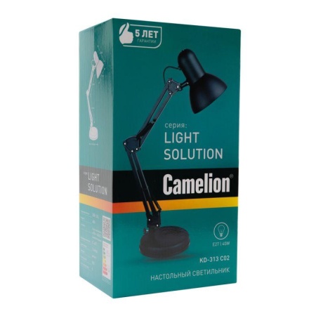 Светильник KD-313 C02 настол. 230В 60Вт E27 черн. Camelion 13640
