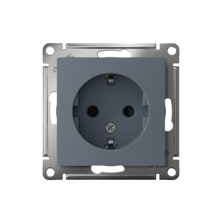 Розетка 1-м СП AtlasDesign 16А IP20 с заземл. защ. шторки механизм грифель SE ATN000745