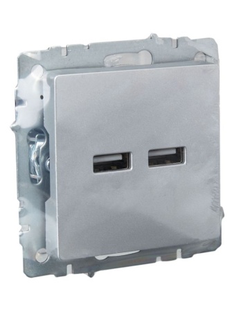 Розетка BRITE USB A+A 3.1А РЮ10-1-БрА механизм алюм. IEK BR-U21-D31-K47