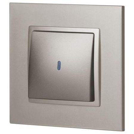 Выключатель Elegance 14-1102-16 250В 10АХ с подсветкой титан Эра Б0065785