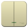 Выключатель 2-кл. ОП Blanca 10А IP20 (сх. 5) 250В с подсветкой с изолир. пластиной беж. SE BLNVA105117