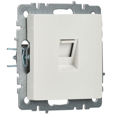 Розетка компьютерная СП RJ45 кат.5E BRITE РК10-БрБ механизм бел. IEK BR-K10-1-K01