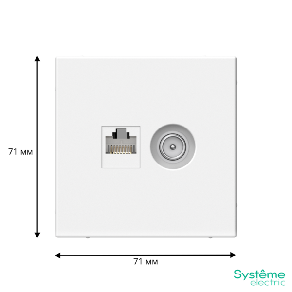 Розетка компьютерная + телевизионная 2-м СП ArtGallery RJ45 кат.5E + TV механизм лотос SE GAL001389