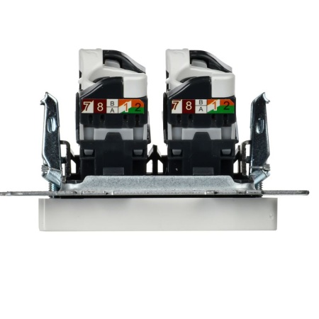 Розетка компьютерная двойн. СП RJ45 кат.5E BRITE РК10-2-БрБ механизм бел. IEK BR-K20-1-K01