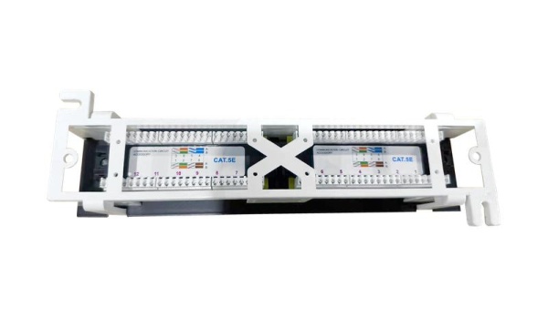 Патч-панель настенная 12 портов RJ45 UTP кат.5E TOKOV ELECTRIC TKE-WMPP-5E-1U-12P-UTP