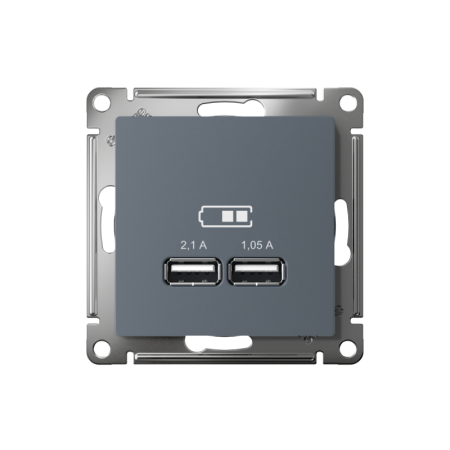 Розетка USB AtlasDesign тип A+A 5В 1х2.1А 2х1.05А механизм грифель SE ATN000733