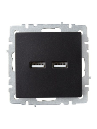 Розетка BRITE USB A+A 3.1А РЮ10-1-БрЧ механизм черн. IEK BR-U21-D31-K02