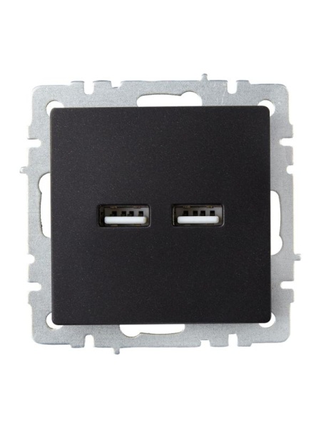 Розетка BRITE USB A+A 3.1А РЮ10-1-БрЧ механизм черн. IEK BR-U21-D31-K02